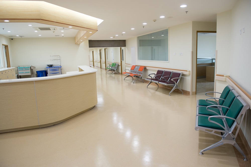 Healthcare facility concrete floor coatings