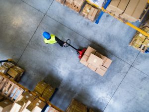 Non slip flooring in warehouse prevents safety hazards